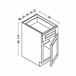 base cabinet – 1 door, 1 drawer