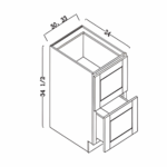 2 drawer base cabinet 30"