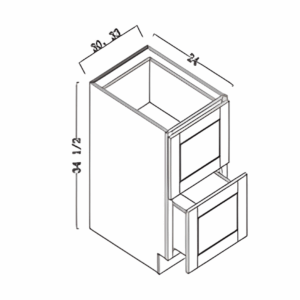 2 drawer base cabinet 30"