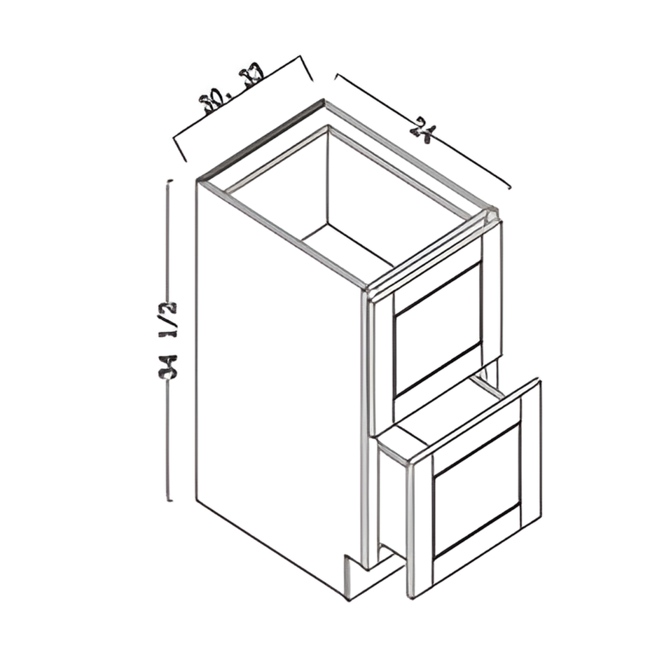 2 drawer base cabinet 30"