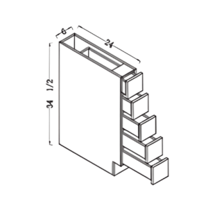 spice drawer base cabinet (6")