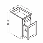 waste bin pull out cabinet (18")