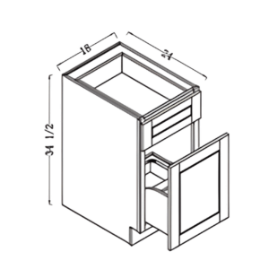 waste bin pull out cabinet (18")