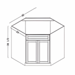 base diagonal sink cabinet