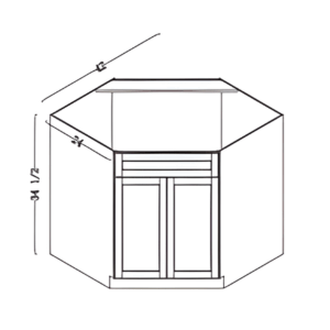 base diagonal sink cabinet