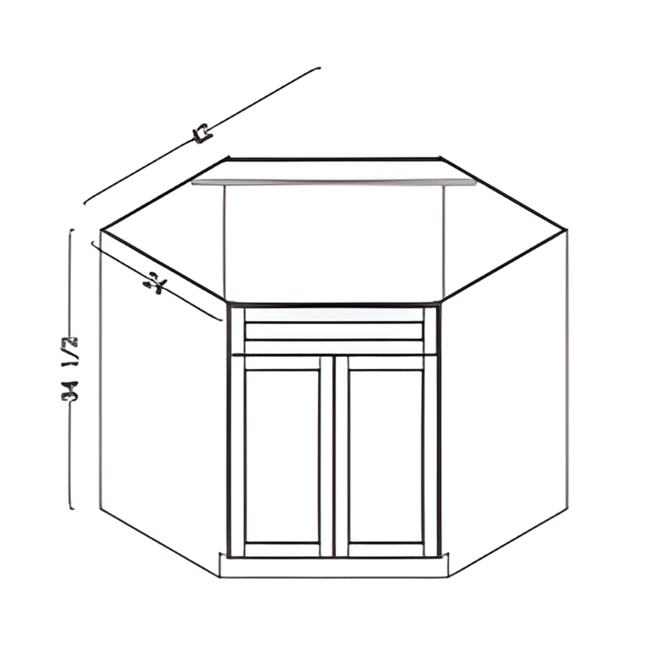base diagonal sink cabinet