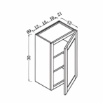 wall cabinet 9"w x 30"h