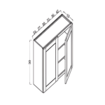 30"h wall cabinet 2 doors 24"w