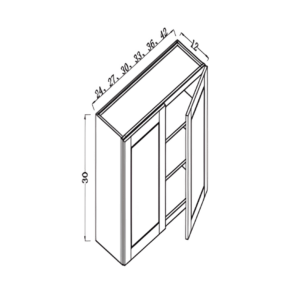 30"h wall cabinet 2 doors 24"w