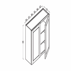36"h wall cabinet 2 doors 24"w