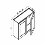 21h" wall cabinet 2 doors 36"w (copy)