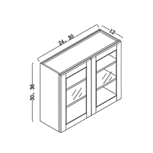 42"h glass wall cabinet 1 door 18"w (copy)