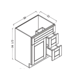 vanity sink cabinet 2 doors, 1 drawer f 30"w (copy)