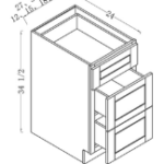 THREE DRAWER BASE CABINET 27"W x 34.5"H x 24"D