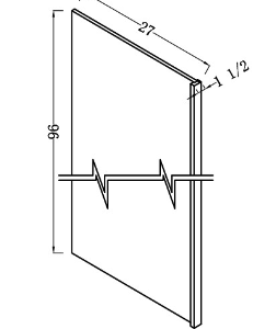 REFRIGERATOR PANEL 96"H x 27"D AND 1 1/2" RETURN FILLER