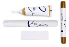 WAX FILL STICK (1), WOOD PUTTY (1), MARKER (1) TO MATCH CABINET COLOR WITH PLASTIC CARD TO USE DURING APPLICATION
