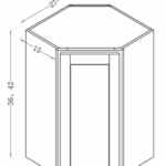 WALL DIAGONAL CORNER CABINET 27"W x 42"H x 15"D